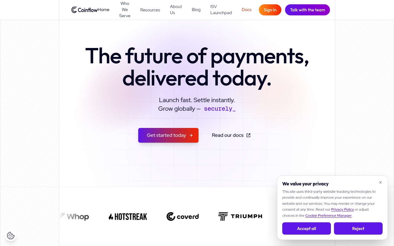 Coinflow Labs website