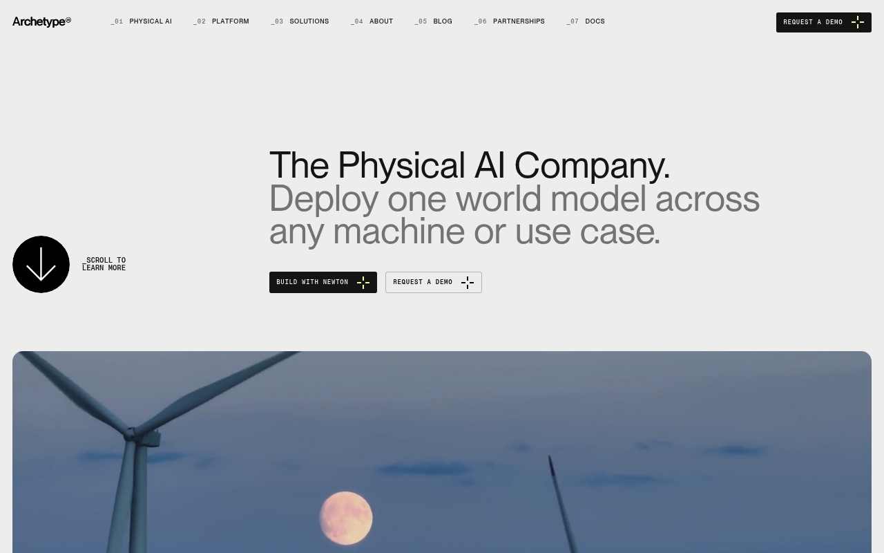 Archetype AI website