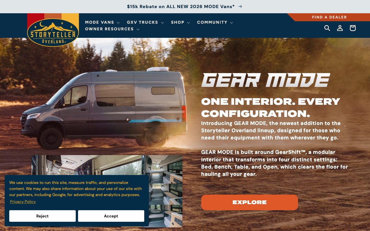 Storyteller Overland website