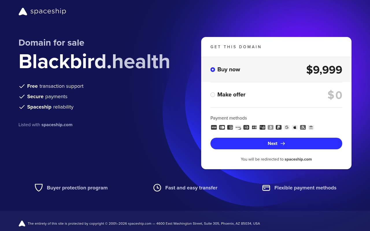 Blackbird Health website