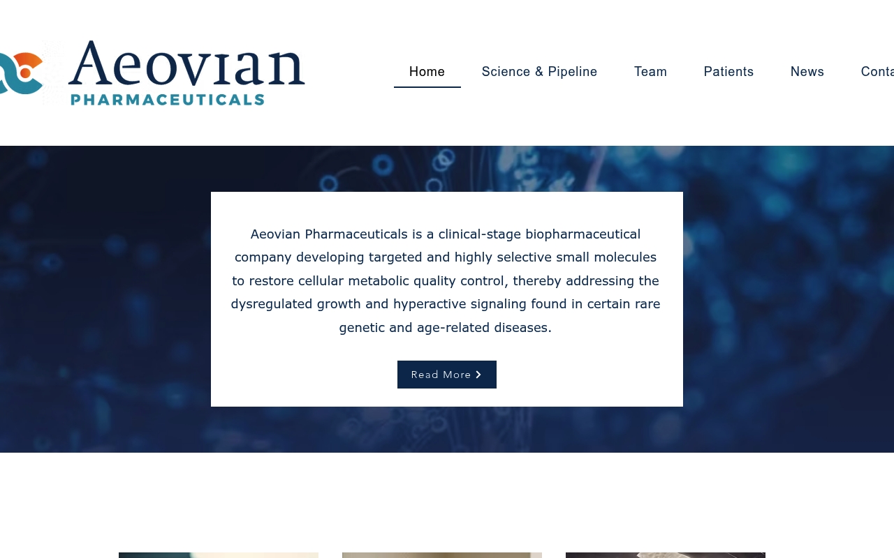 Aeovian Pharmaceuticals website