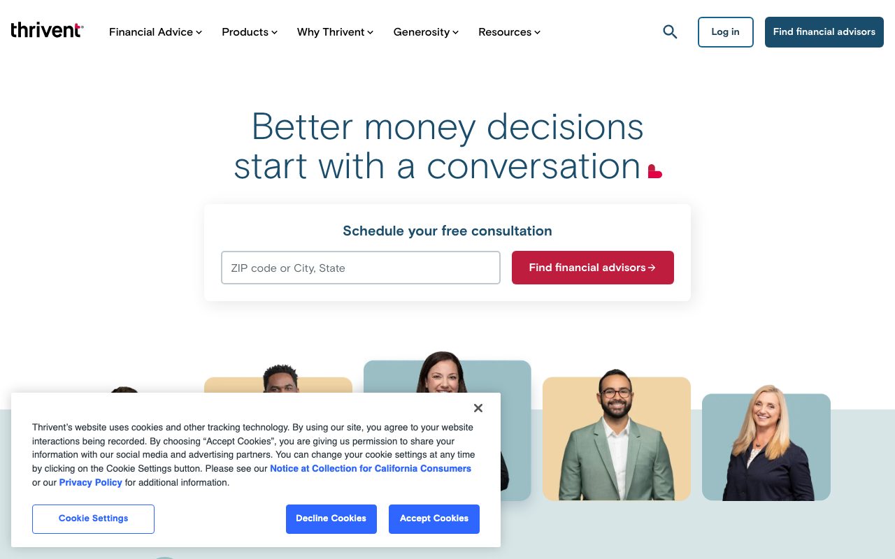 Thrivent website