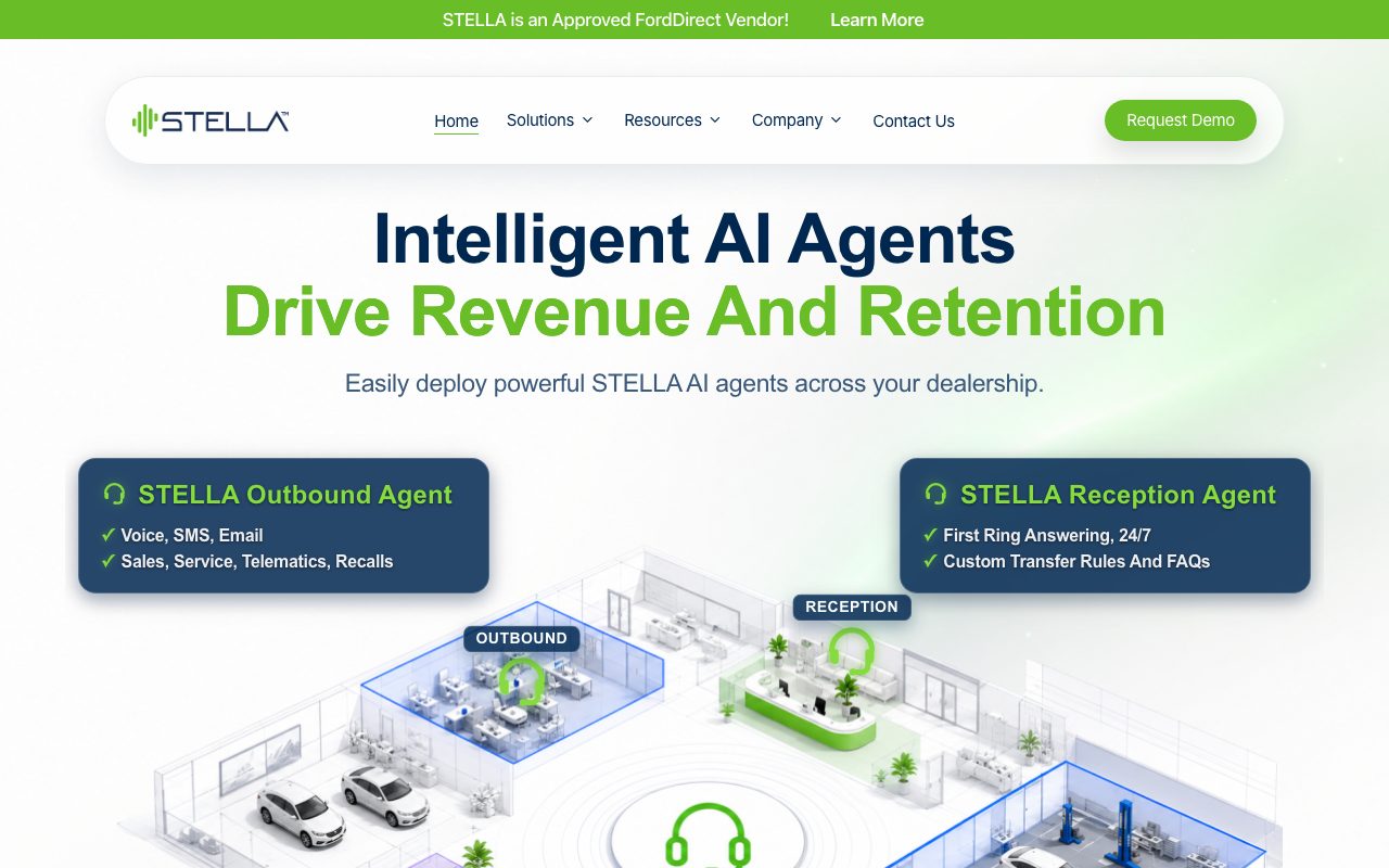 Stella Automotive AI website