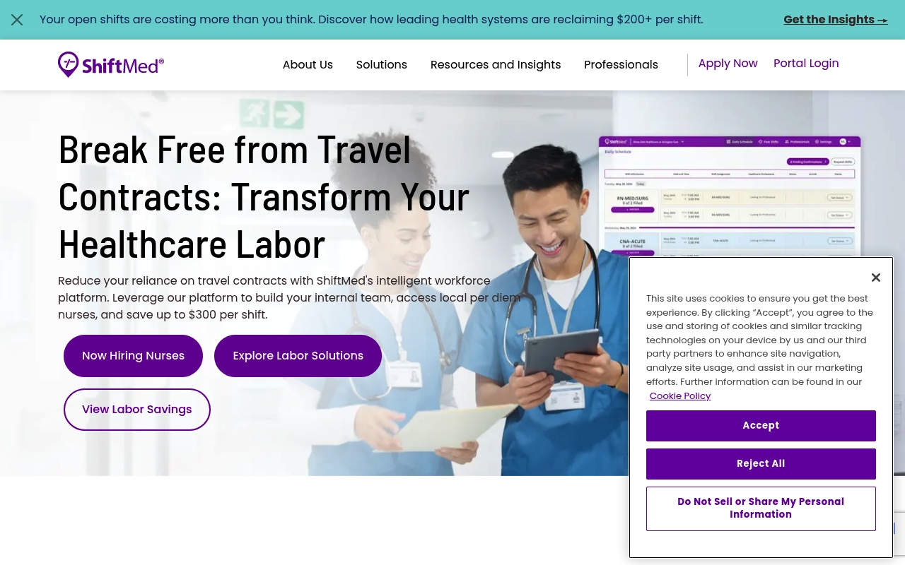ShiftMed website