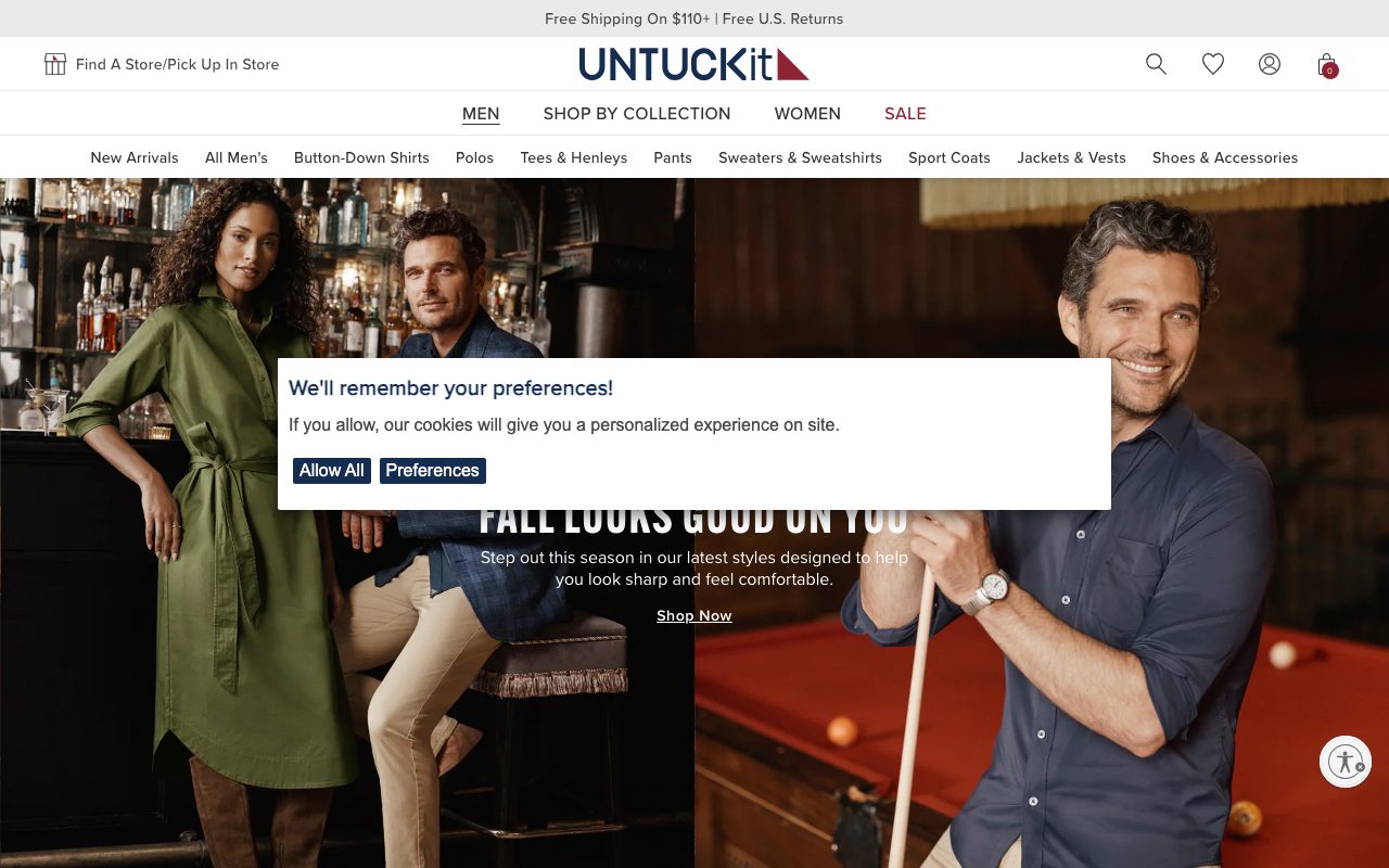 Untuckit website
