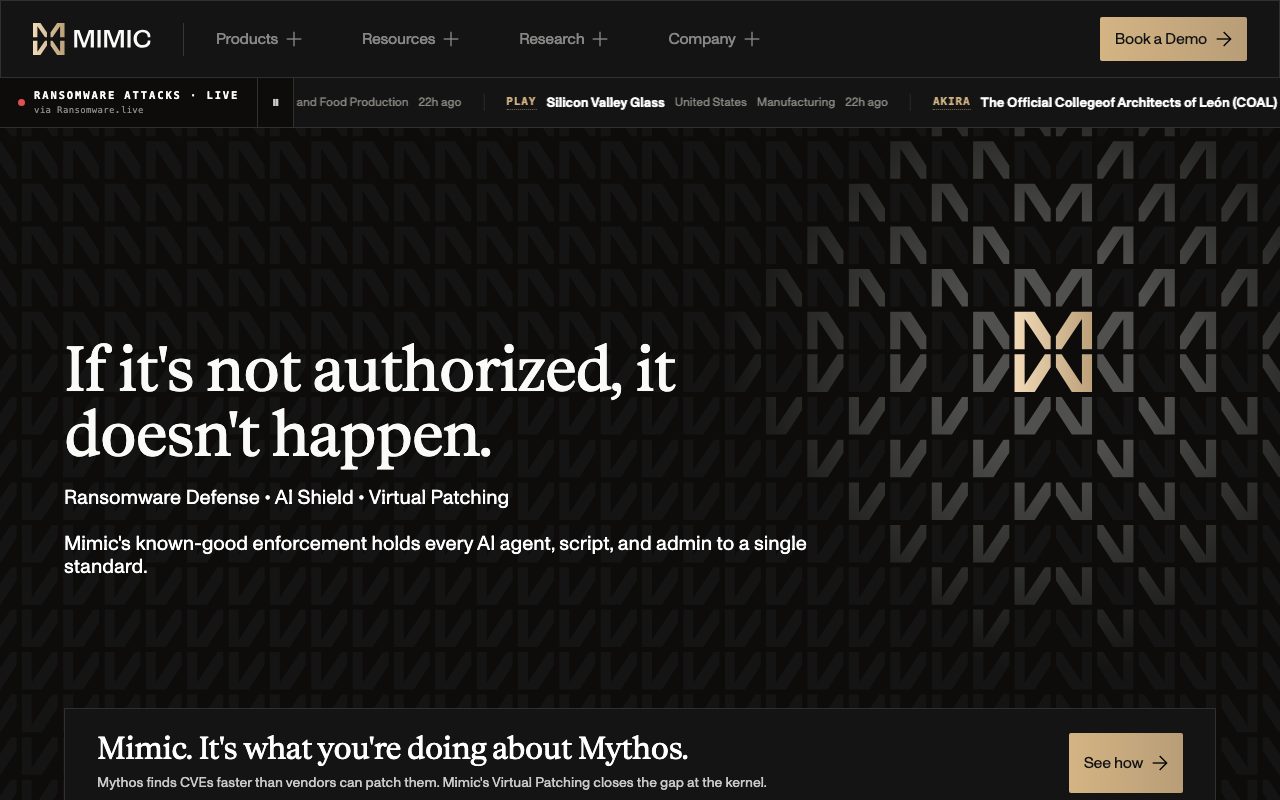 Mimic Networks website