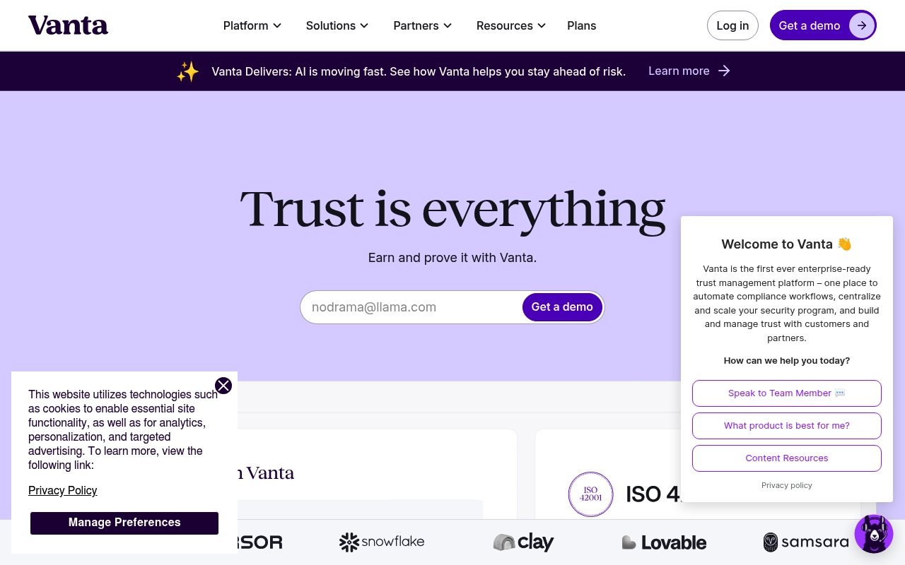 Vanta website