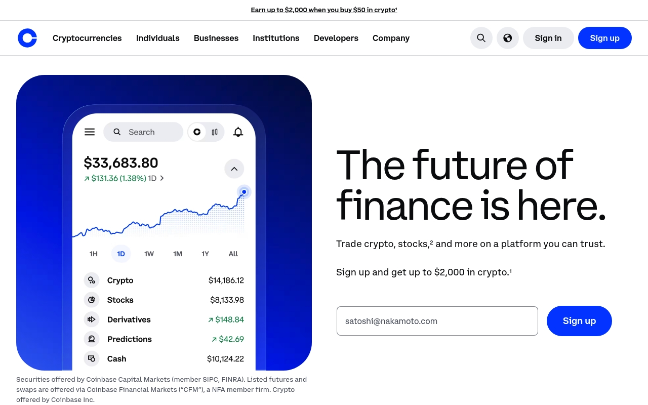 Coinbase website