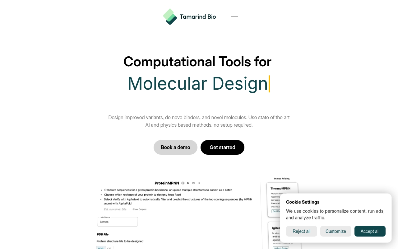Tamarind Bio website
