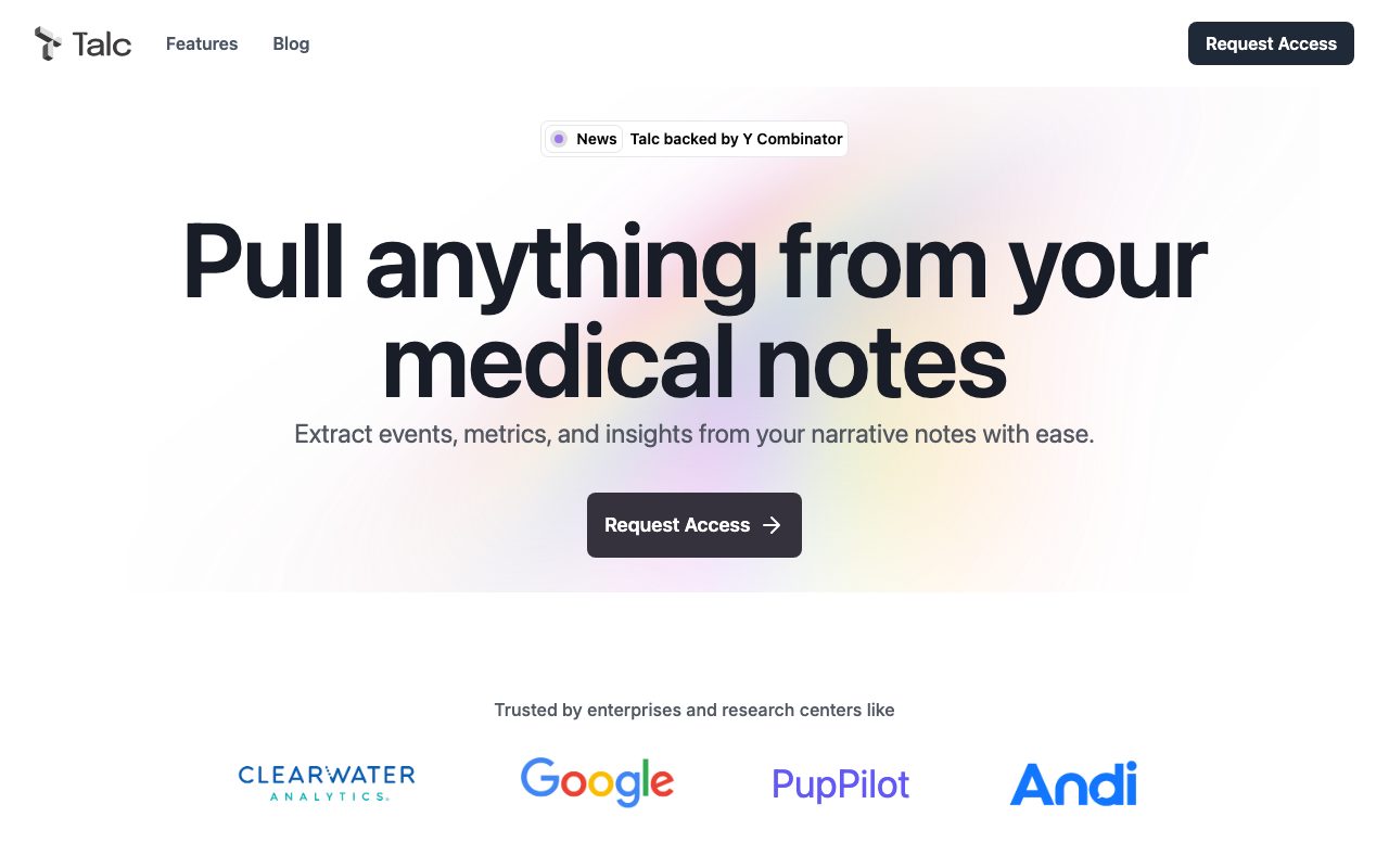 Talc AI website