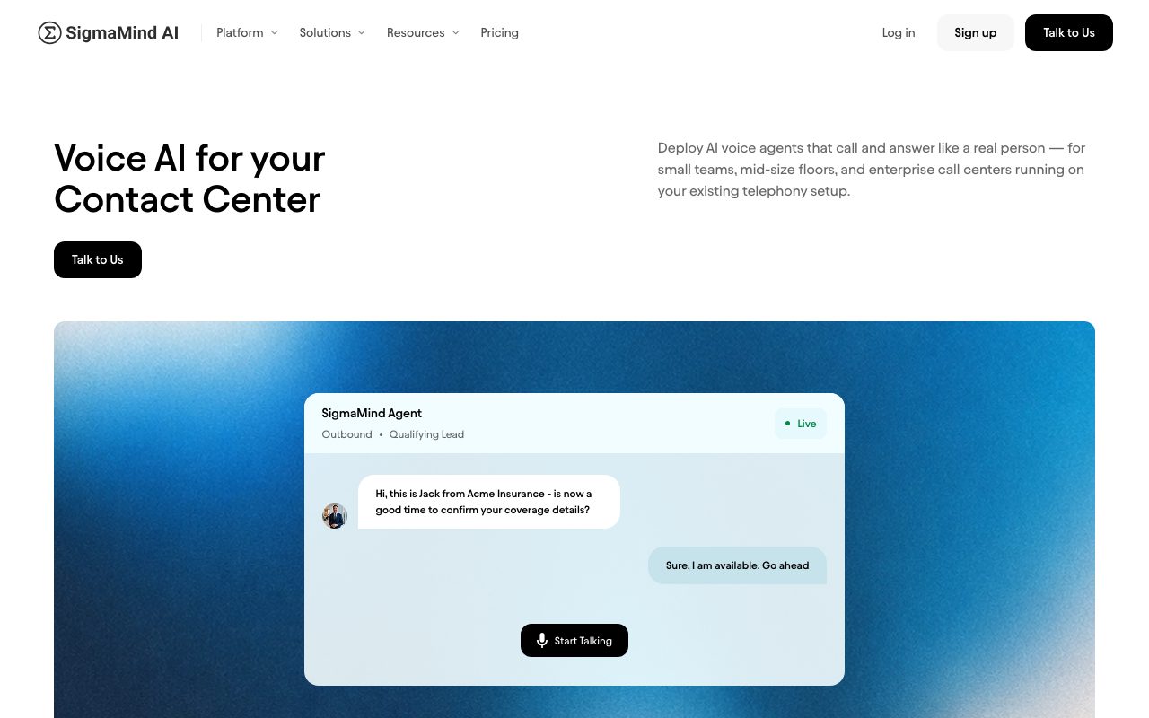 Sigma AI website