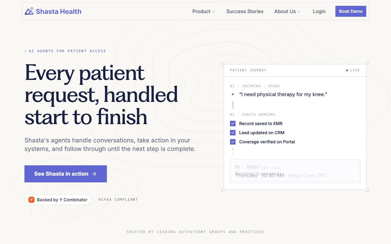 Shasta Health website