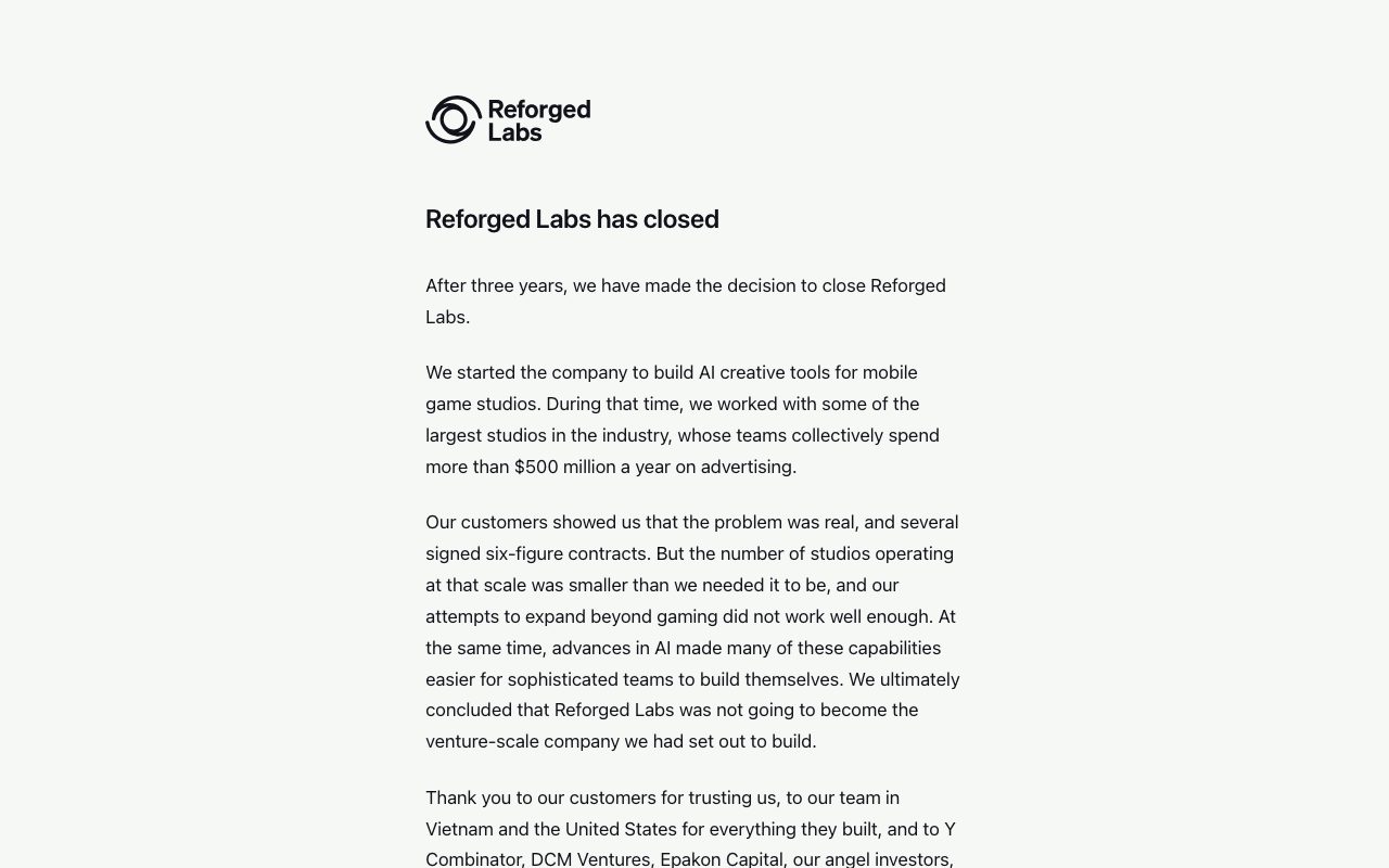 Reforged Labs website
