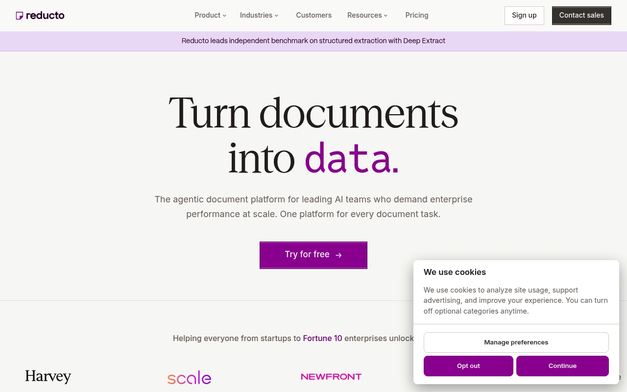 Reducto website