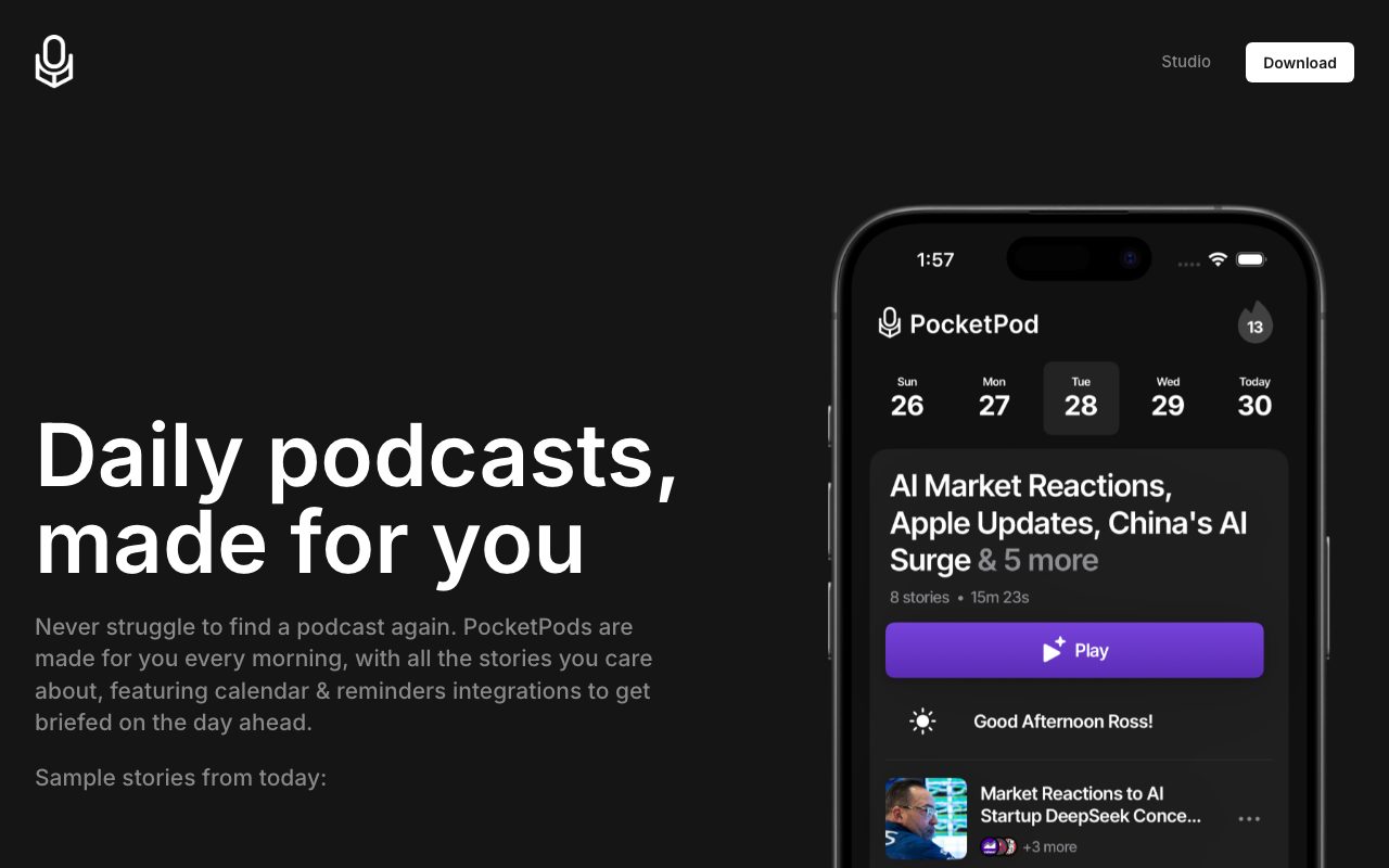 Pocket AI website
