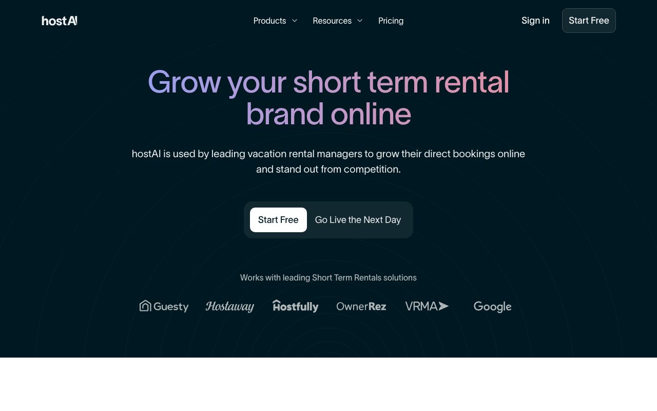 HostAI website