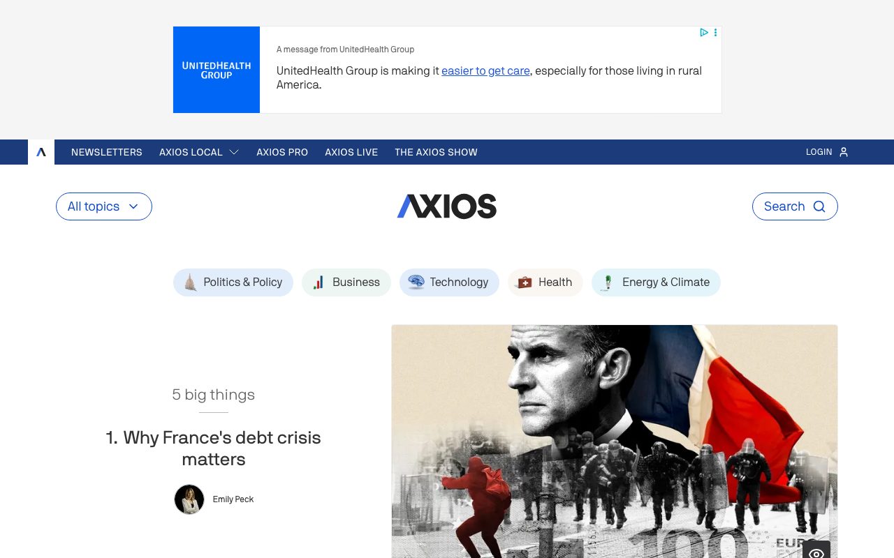 Axios website