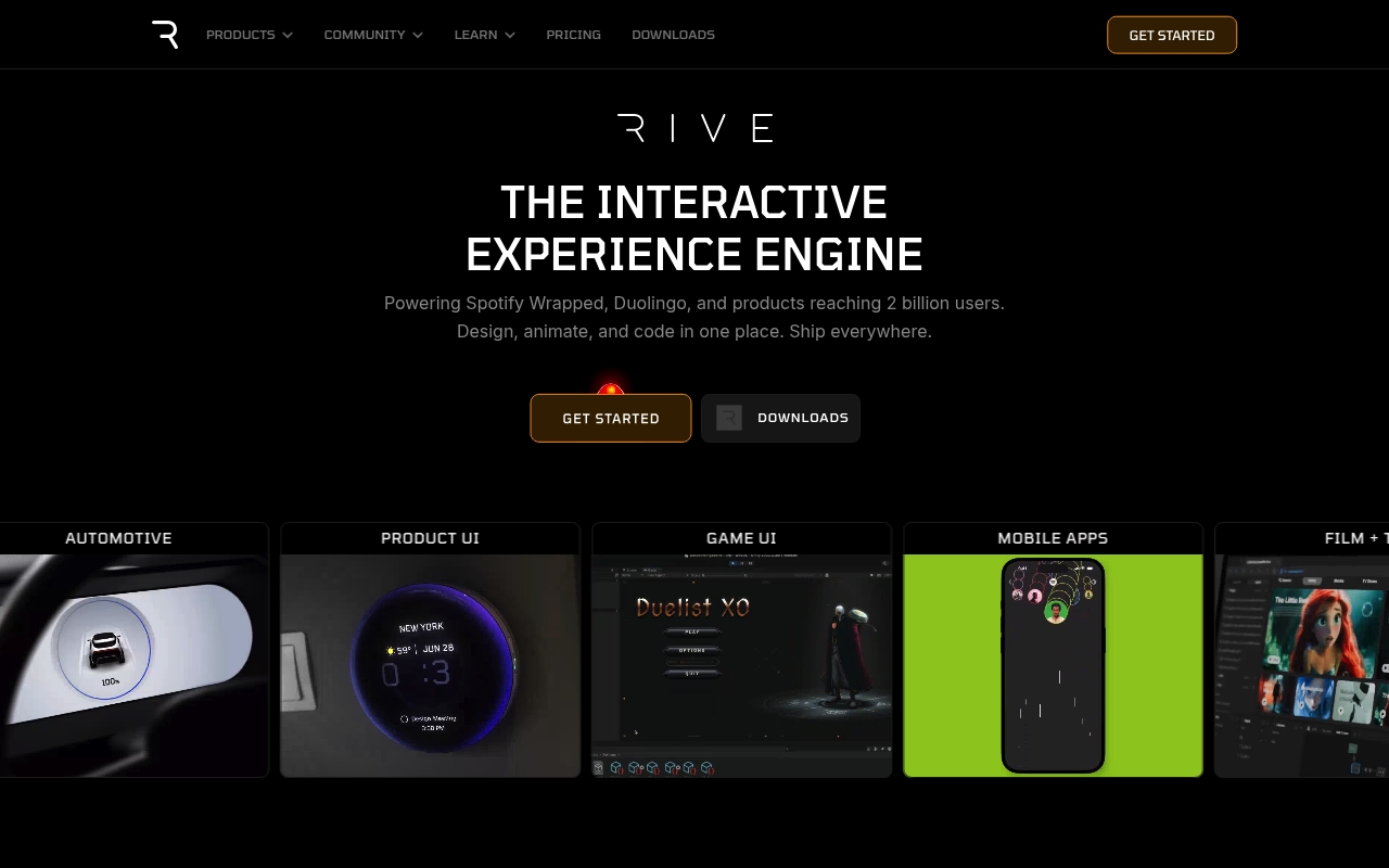 Rive website