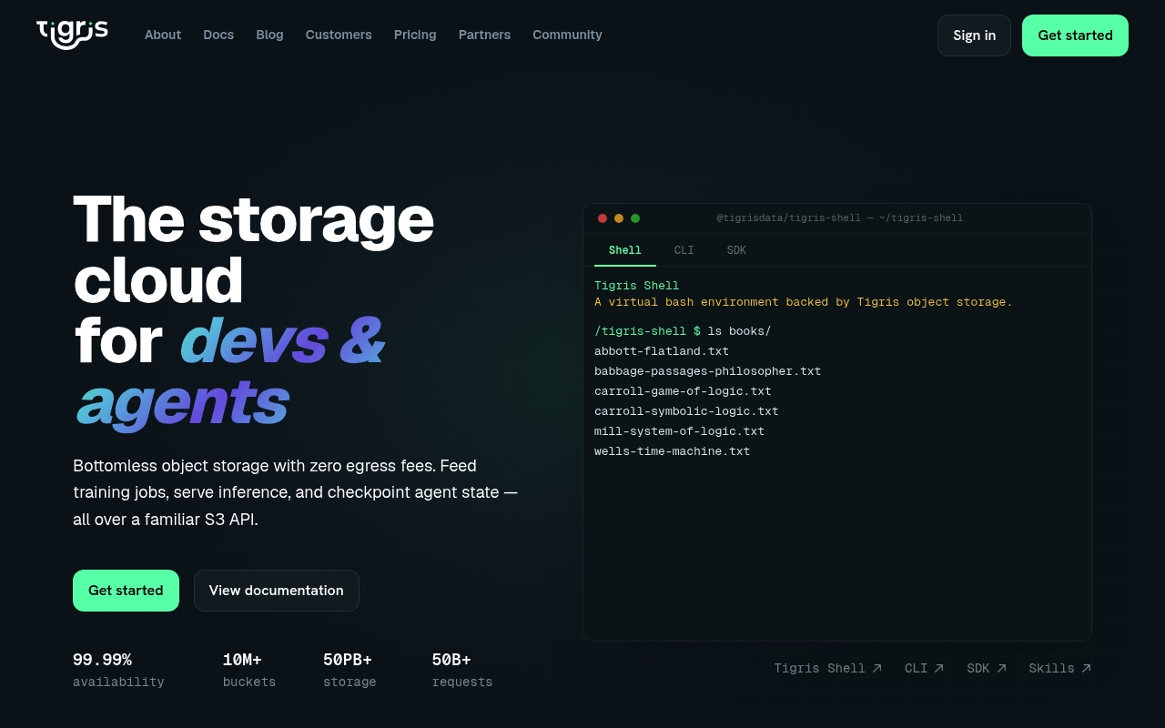 Tigris Data website