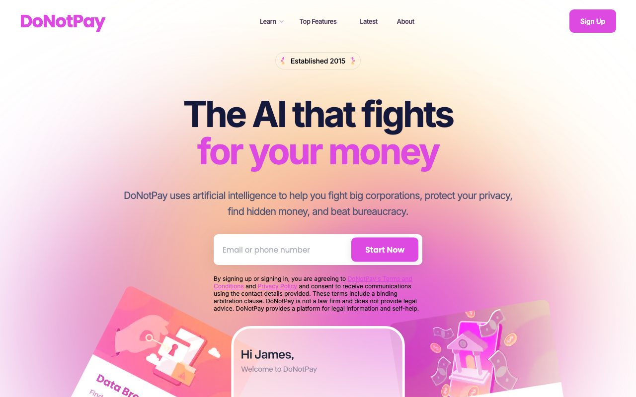 DoNotPay website