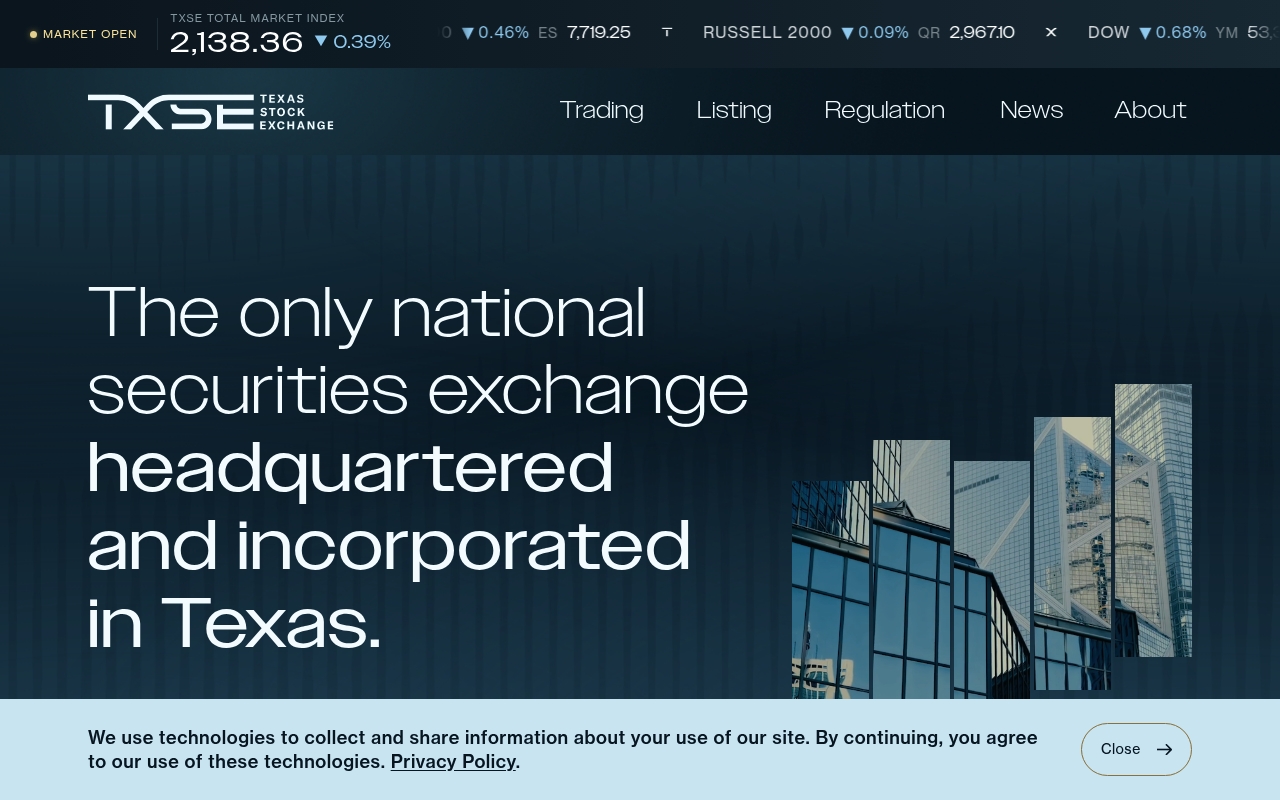 Texas Stock Exchange website