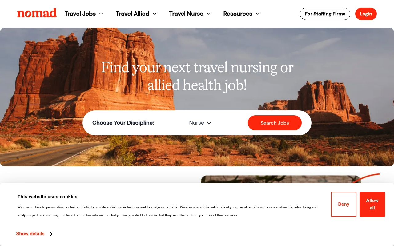 Nomad Health website