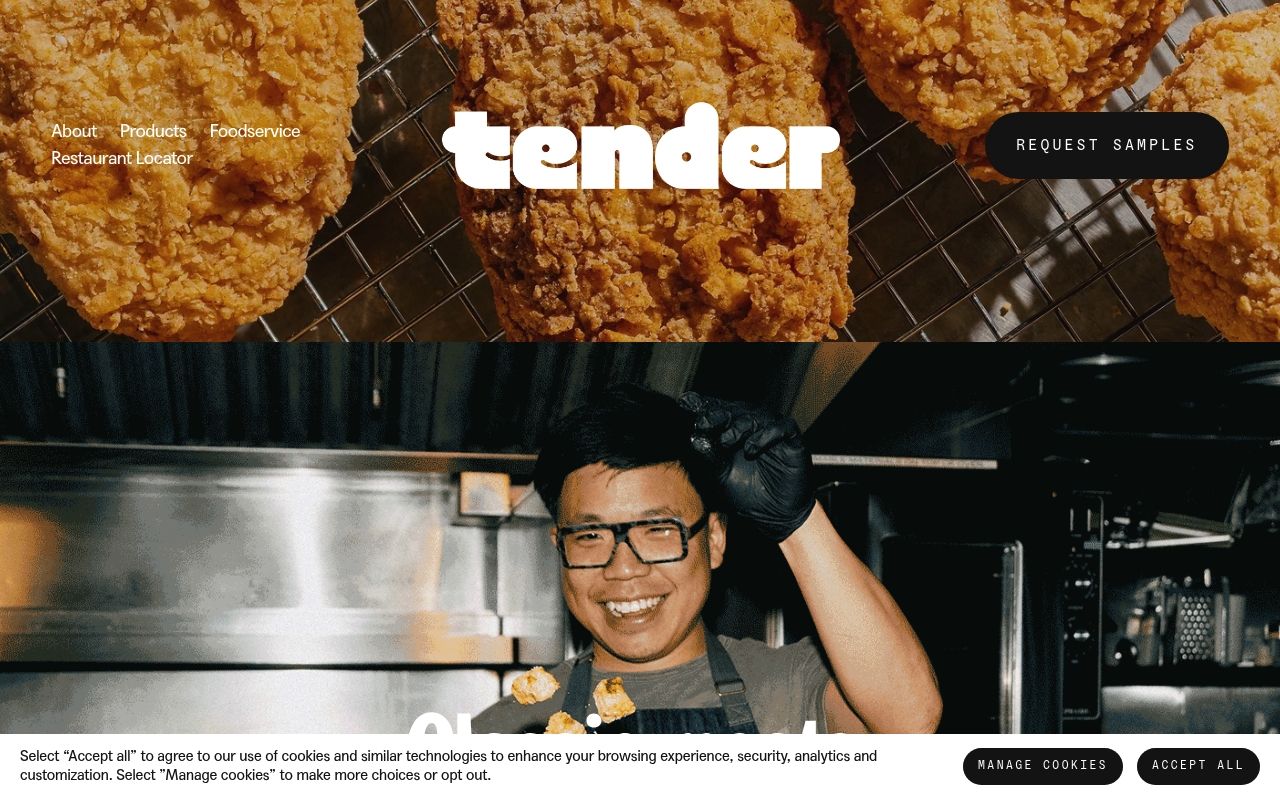Tender Food website