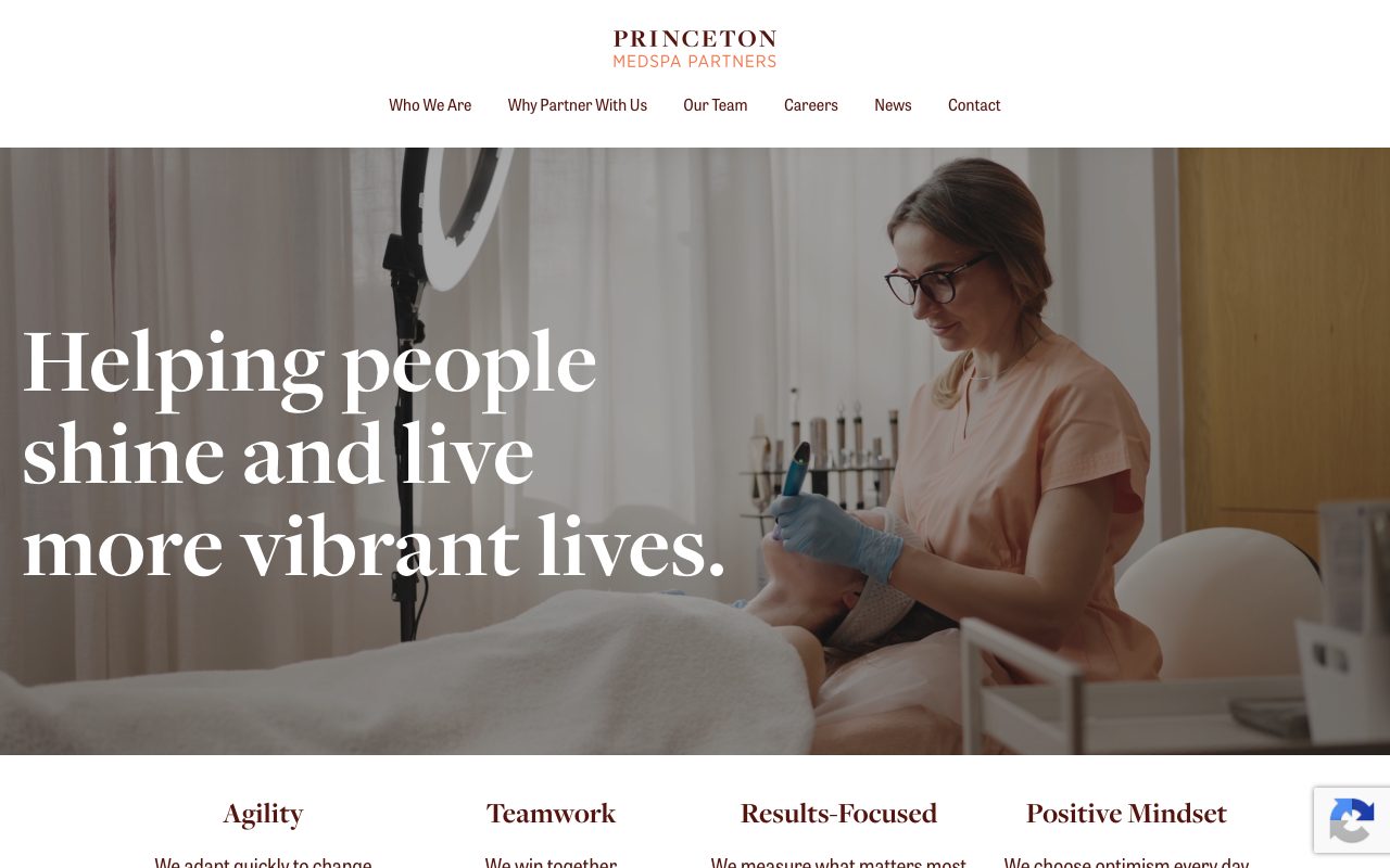 Princeton Medspa Partners website