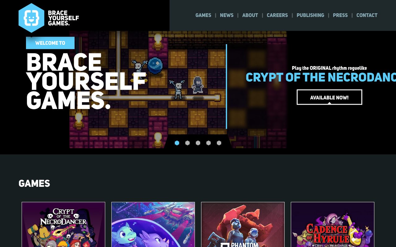 Brace Yourself Games website