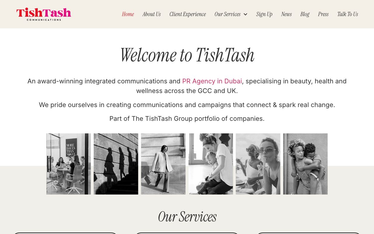TishTash Communications website