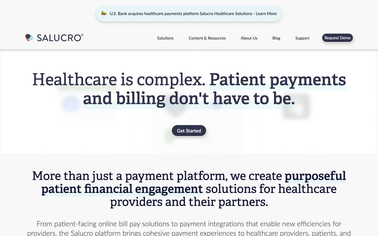 Salucro Healthcare Solutions website