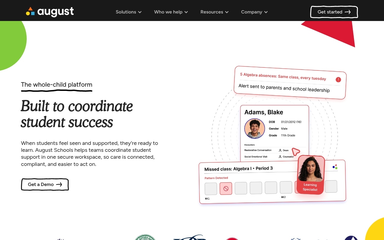 August Schools website