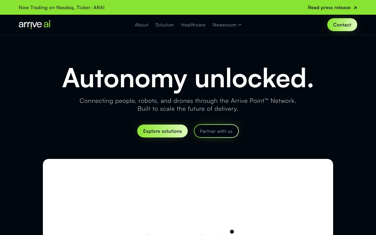 Arrive (formerly Dronedek) website