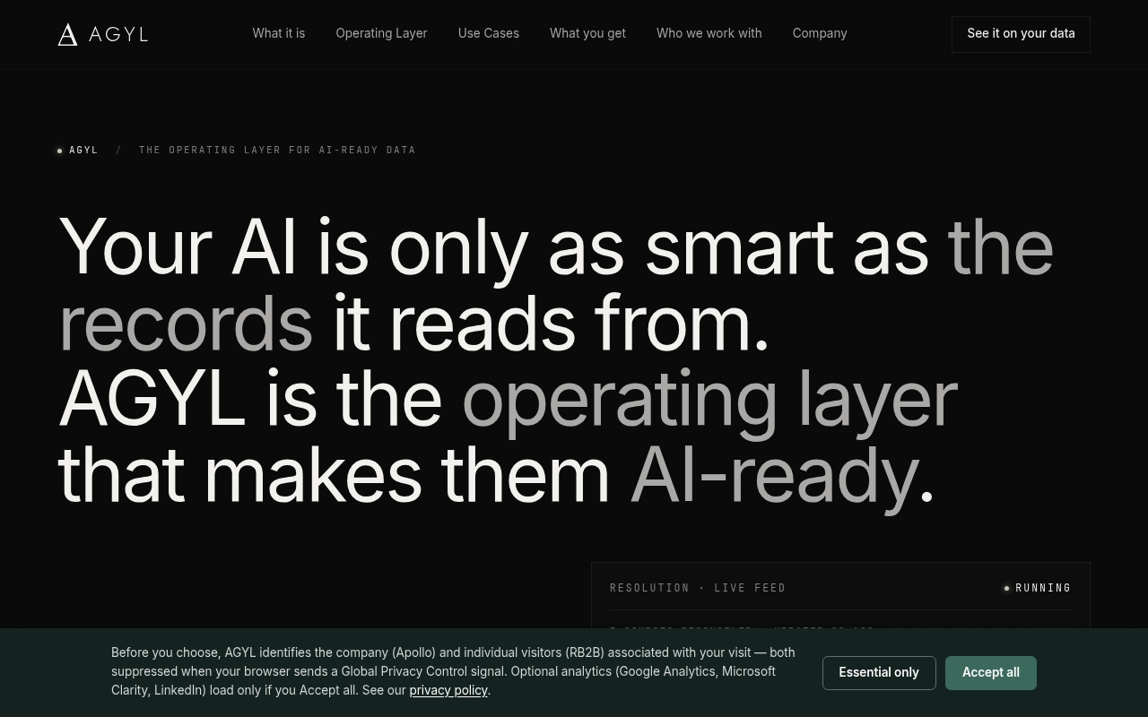 Agyl Ai website