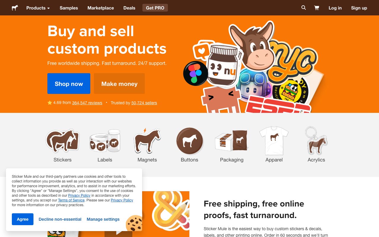 Sticker Mule website