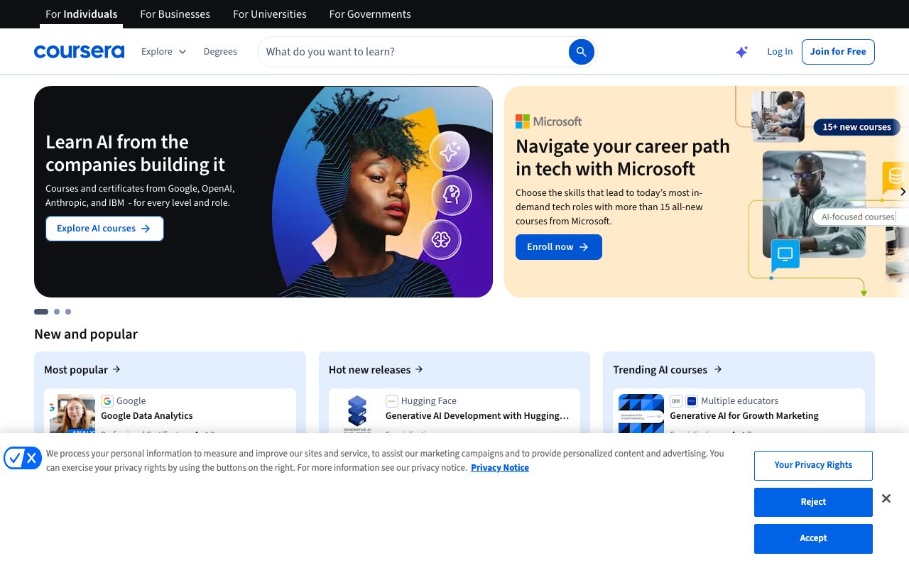 Coursera website