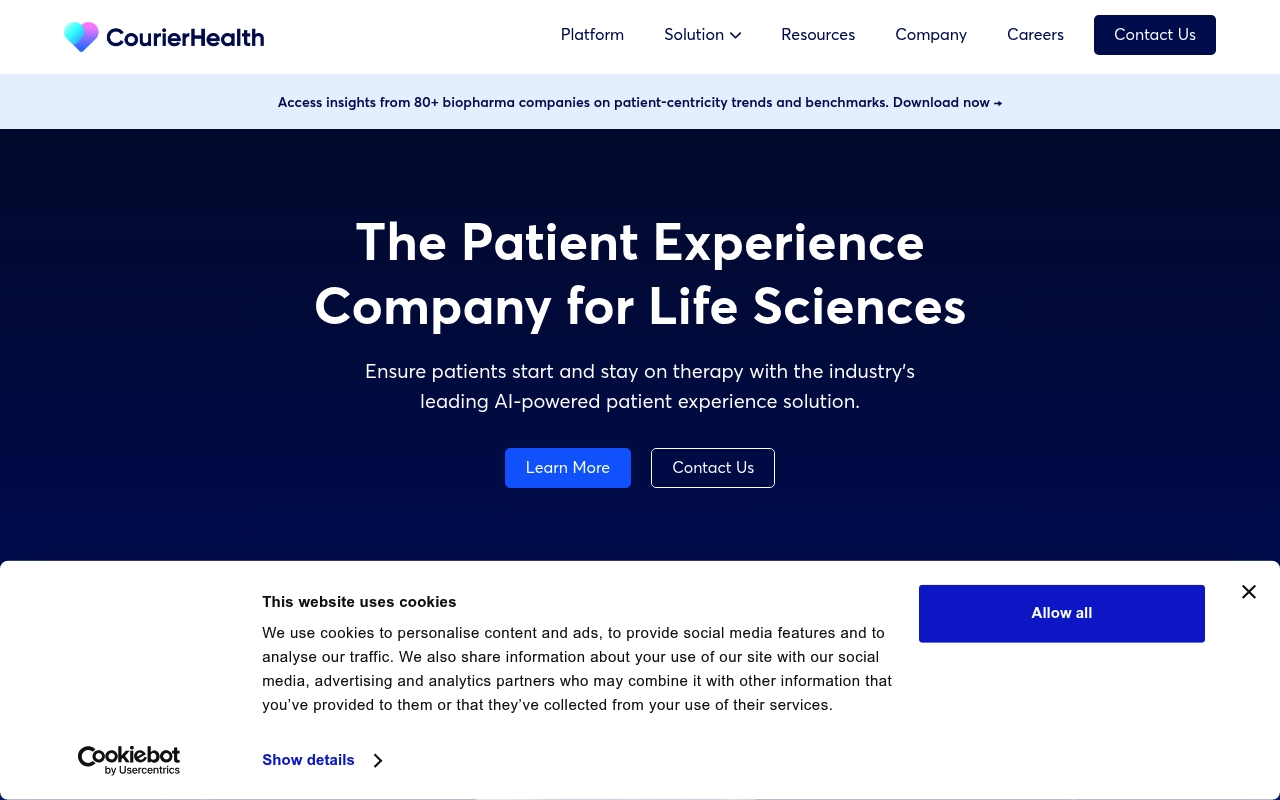 Courier Health website