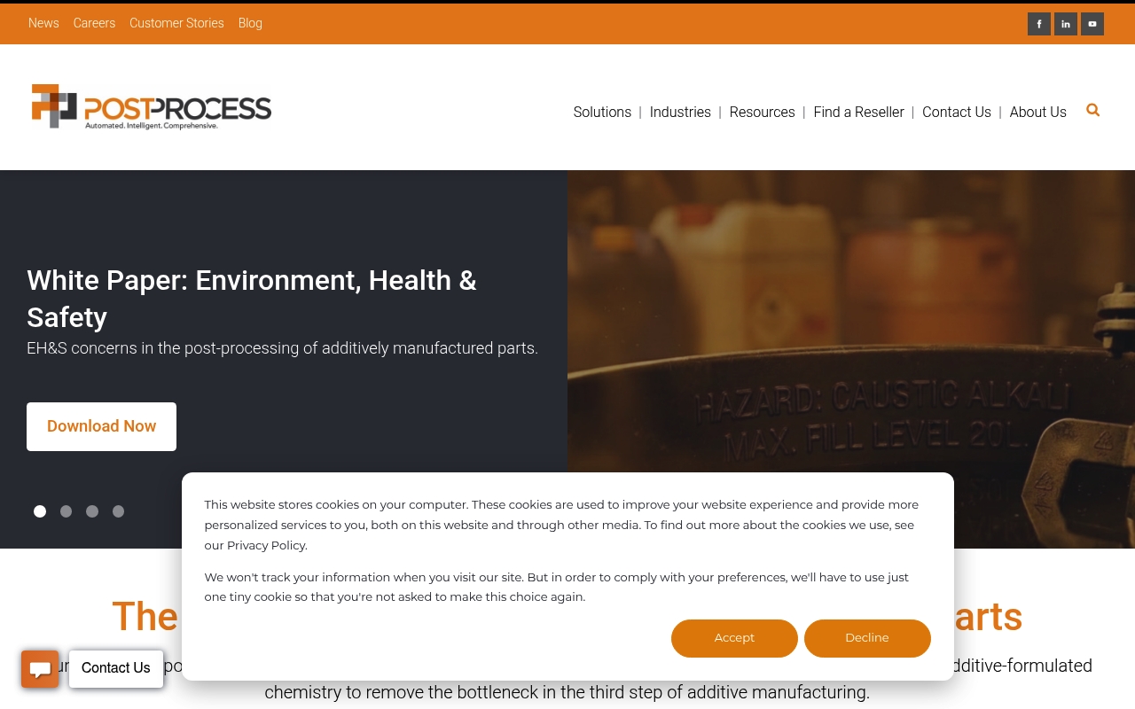 PostProcess Technologies website