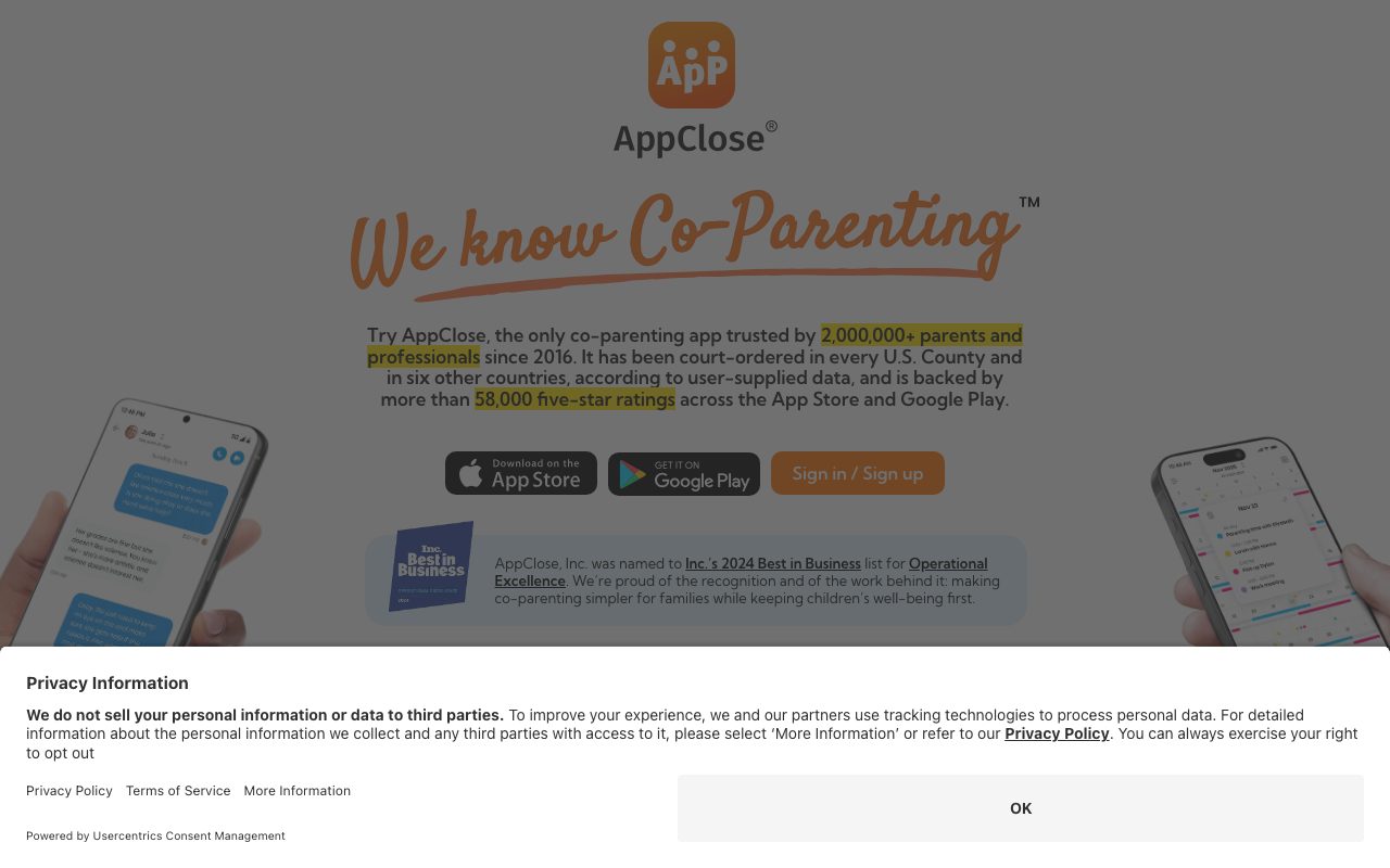 AppClose website