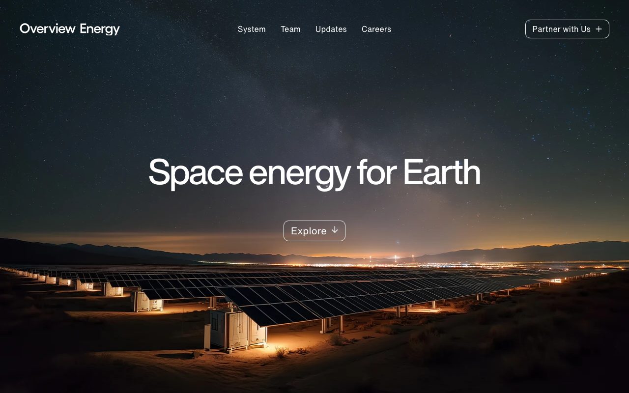 Overview Energy website