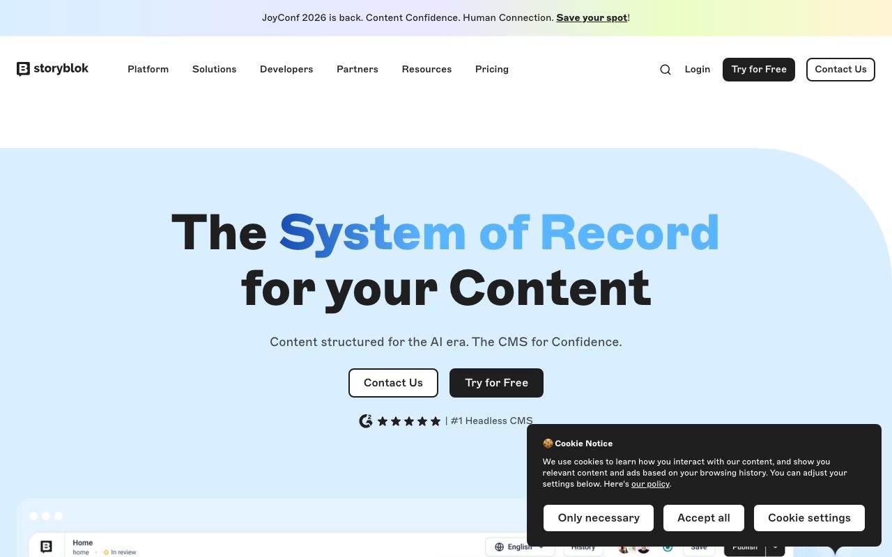 Storyblok website