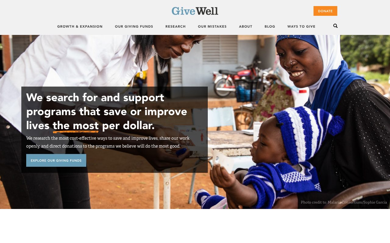 GiveWell website