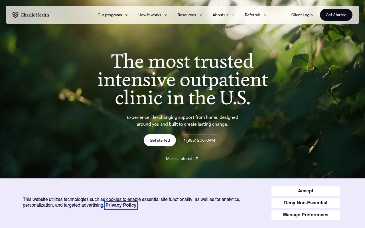 Charlie Health website
