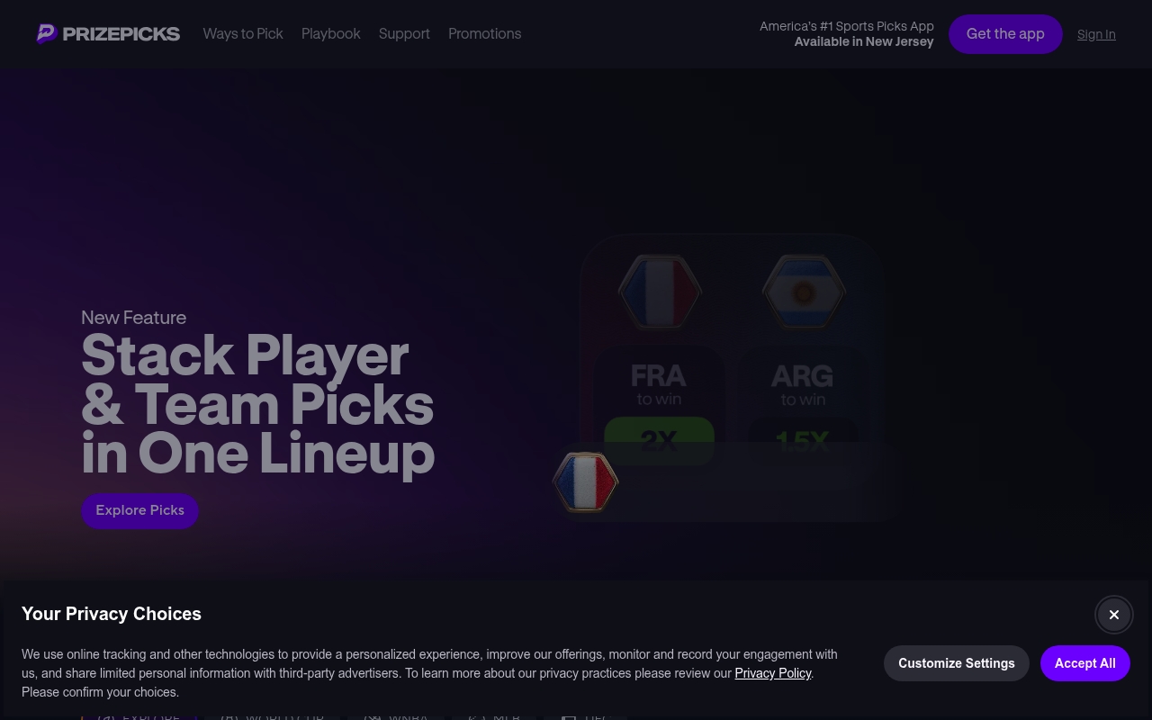 PrizePicks website