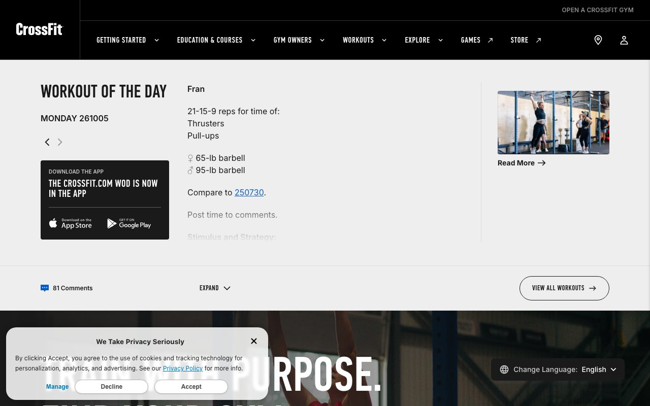 CrossFit LLC website