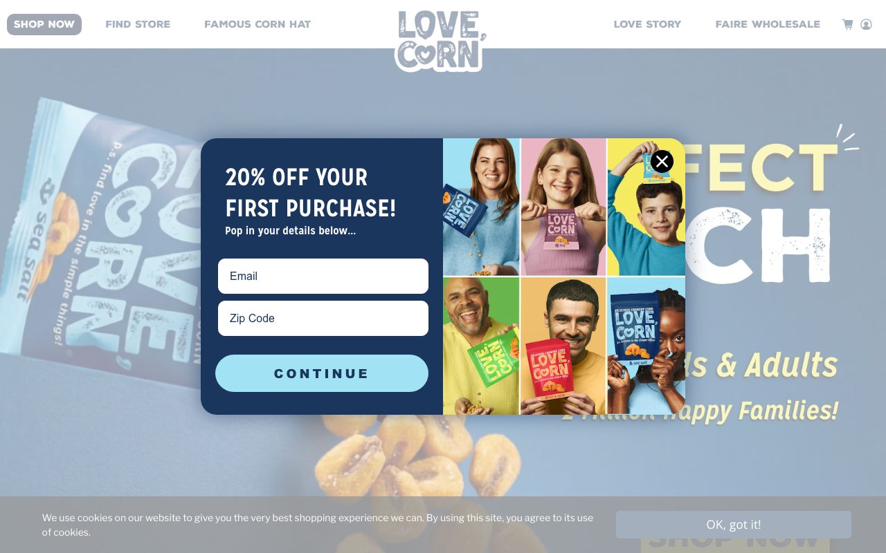 Love Corn website