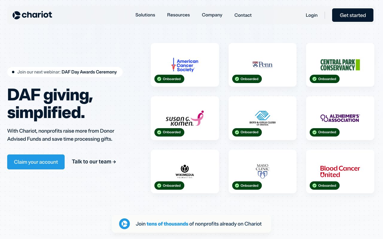 Chariot website