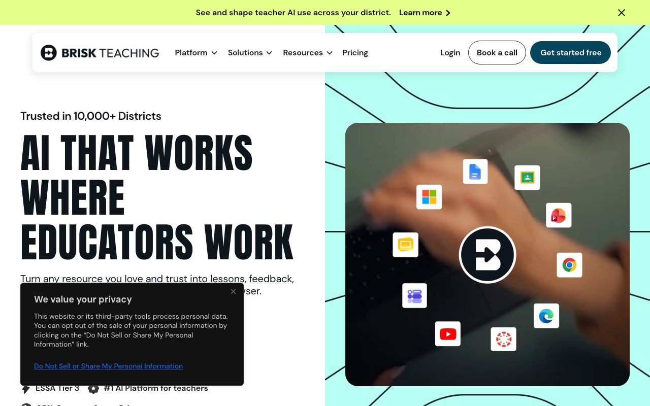 Brisk Teaching website