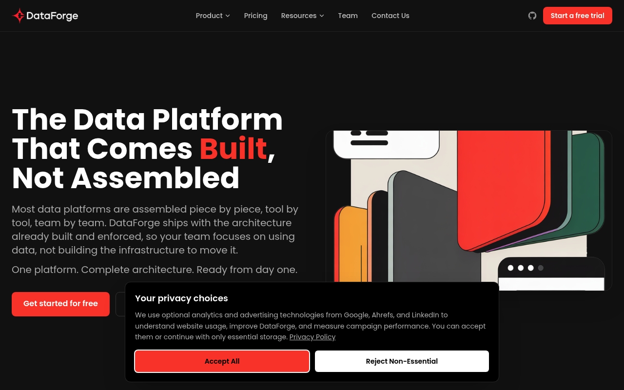 DataForge website