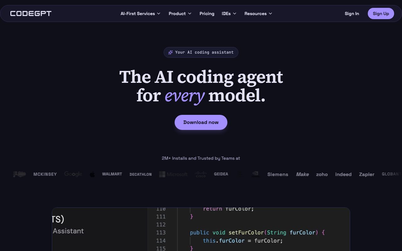 CodeGPT website